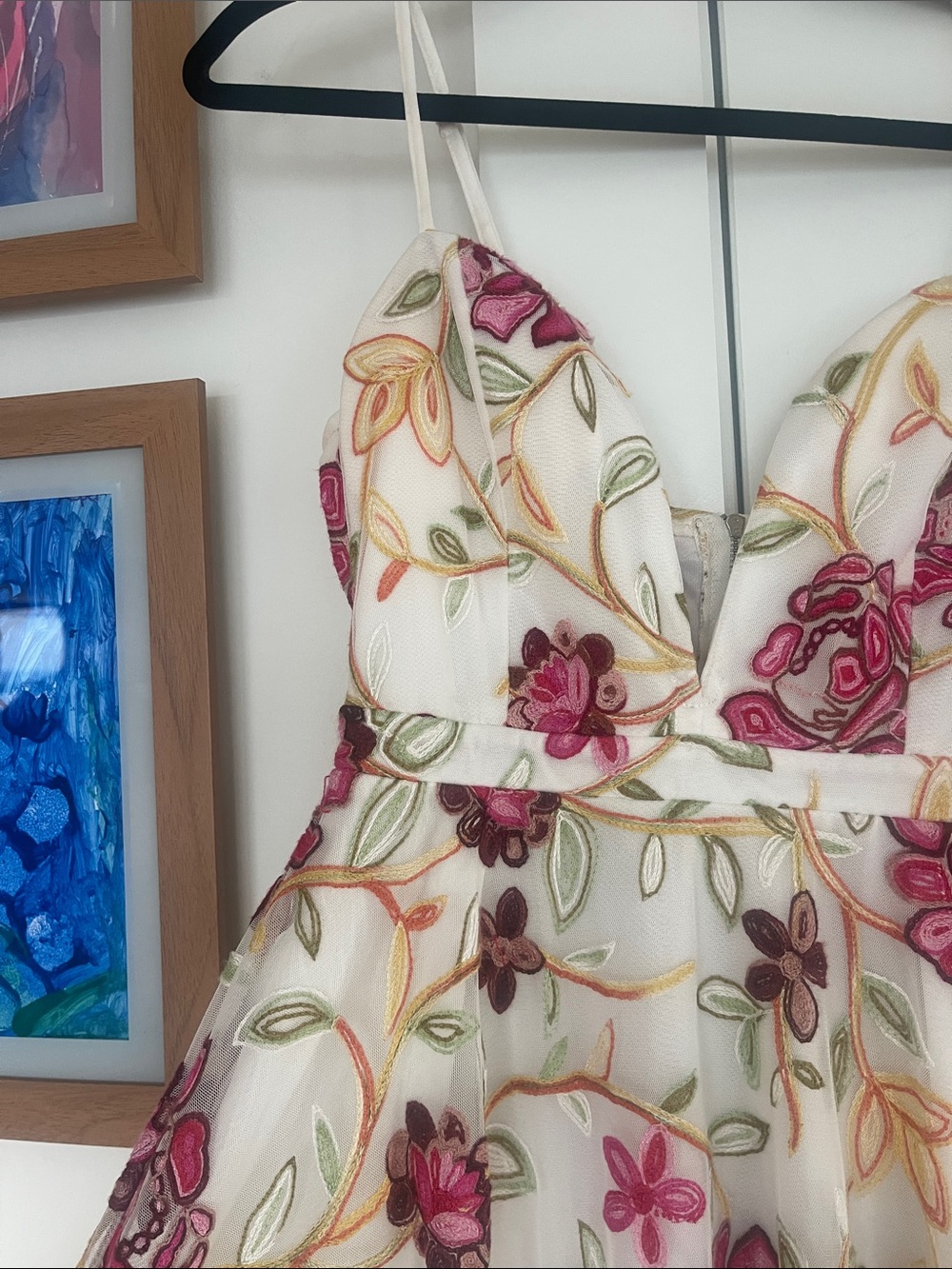 Floral Embroidered Mini Dress - Picture 4 of 5